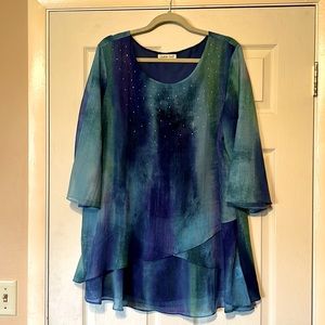 Indigo Soul Womens Top (Blouse) NWOT